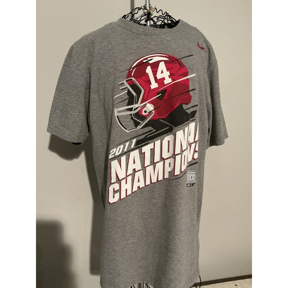 Nike Alabama Crimson Tide 2011 National Champions T-Shirt Mens Medium Gray 14